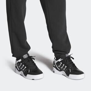 Size 10 - adidas Mens Midcity Low Black White Basketball Shoes Sneakers Lace Up